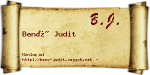 Benő Judit névjegykártya